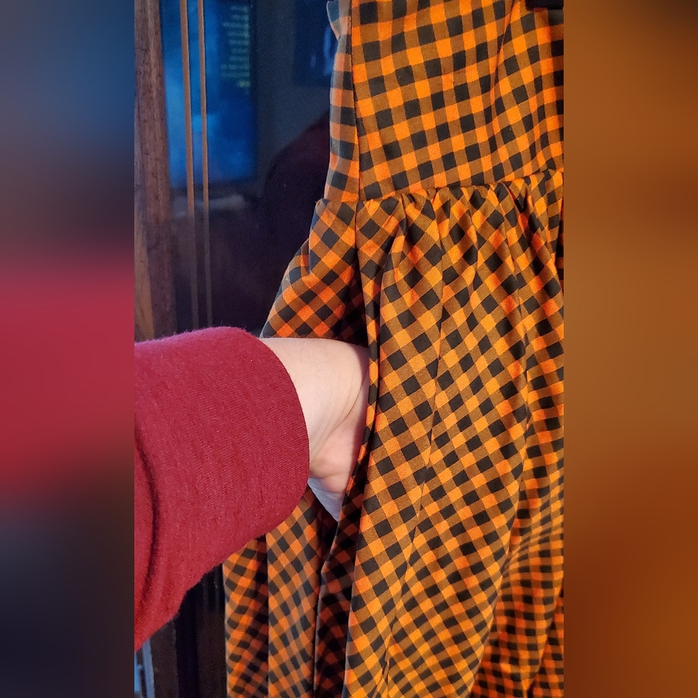 Corset Skirt in Orange Pumpkin Gingham - Picture 13 of 16